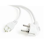 OEM Power cord for notebook 230V, 0,7m, 3-pin, white