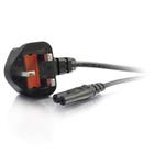 OEM Power cord for notebook, UK plug, black, 2-pin