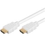 PremiumCord HDMI High Speed + Ethernet kabel, white zlacené konektory, 0,5m