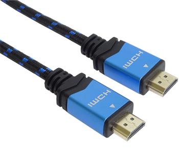 PremiumCord Ultra HDTV 4K@60Hz kabel HDMI 2.0b kovové+zlacené konektory 0,5m bavlněné opláštění kabe