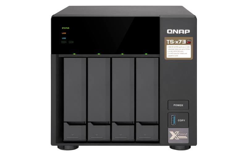 QNAP TS-473-4G (3,4GHz / 4GB RAM / 4x SATA / 2x M.2 SSD slot / 2x PCIe / 4x GbE / podpora GPGPU)