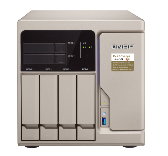 QNAP TS-677-1600-8G (3,6GHz / 8GB RAM / 4x 3,5" + 2x 2,5" SATA / 2x M.2 SATA slot / 4xGbE / 3x PCIe)