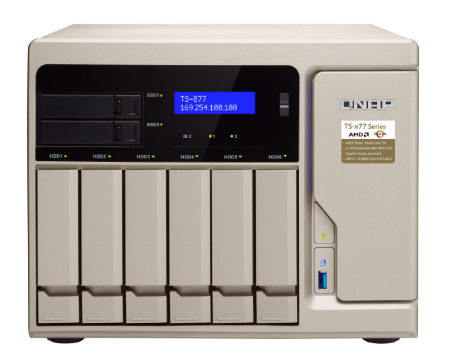 QNAP TS-877-1700-16G (3,7GHz / 16GB RAM / 6x3,5" + 2x2,5" SATA / 2x M.2 SATA slot / 4xGbE / 3x PCIe)