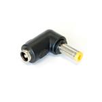 Reduction of DC power, DC jack 5.5x2.1 mm to 5.5x2.5 mm - angled
