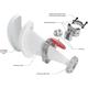 RF elements Asymmetrical Horn Wideband Antenna, 5/6GHz, 16dBi, 60°