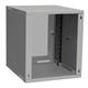 Solarix cabinet wall mount flat-pack SENSA LITE 12U 600mm, glass door, RAL 7035