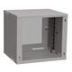 Solarix cabinet wall mount flat-pack SENSA LITE 9U 450mm, glass door, RAL 7035