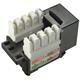 Solarix keystone jack CAT5E UTP RJ45, black, terminal 90°, with cable managment