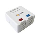 Solarix modular socket on surface for 2 keystones, white, SXMO-2-0-WH