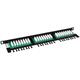 Solarix patch panel 24xRJ45 CAT5E UTP with cable managment, black, 0,5U