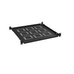 Solarix police 19" 1U 450mm pevná BK úchyt na přední i zadní lišty UP-14-B