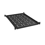Solarix police 19" 1U 650mm pevná BK úchyt na přední i zadní lišty UP-16-B