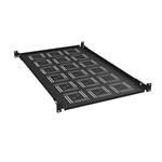 Solarix police 19" 1U 750mm pevná BK úchyt na přední i zadní lišty UP-17-B