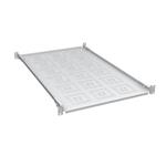 Solarix police 19" 1U 750mm pevná RAL 7035, úchyt na přední i zadní lišty UP-17-G