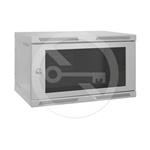 Solarix wall cabinet assembled SENSA 9U 400mm, glass door, grey