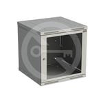 Solarix wall cabinet SENSA 12U 600mm, glass door, grey