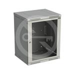 Solarix wall cabinet SENSA 15U 500mm, glass door, grey