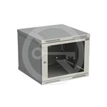 Solarix wall cabinet SENSA 9U 600mm, glass door, grey