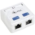 Solarix zásuvka CAT5E STP 2 x RJ45 na omítku bílá