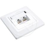 Solarix zásuvka CAT5E UTP 2 x RJ45 pod omítku bílá