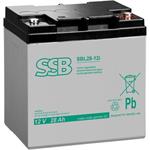 SSB AGM lead acid battery 12V 28Ah, lifetime 10-12 years, M5 connector