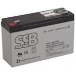 SSB AGM lead acid battery 6V 12Ah, lifetime 6-9 years, Faston 6,3mm