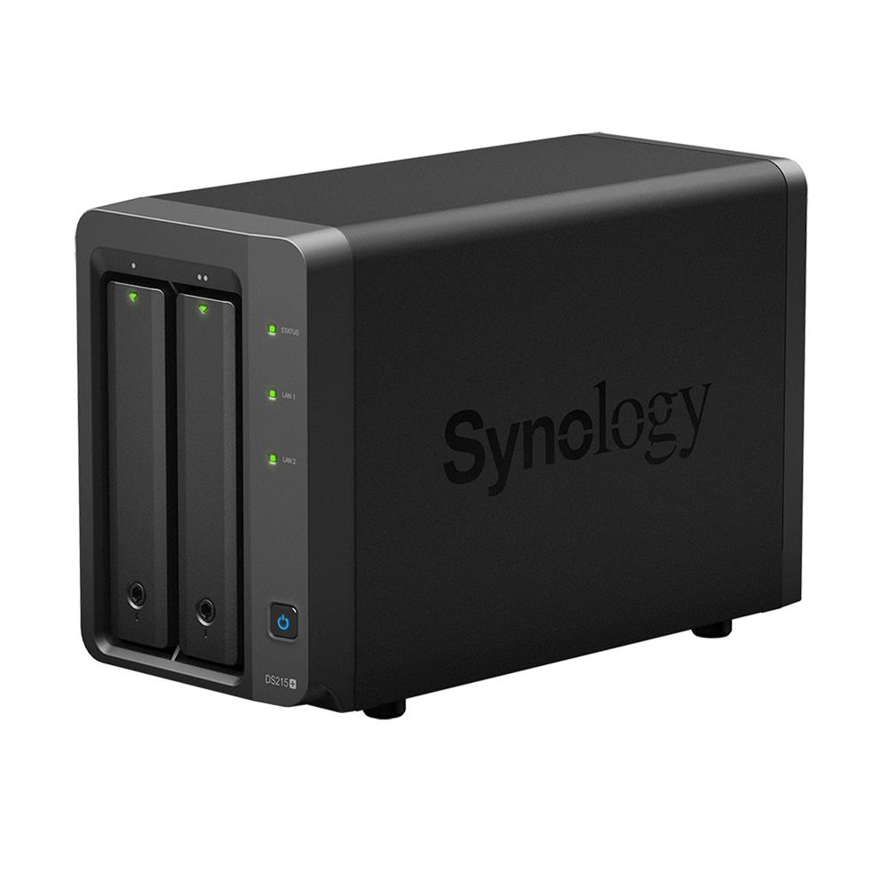 Synology NAS DS-215+, box for 2x SATA HDD, Dual Core 1,4 GHz, 1 GB RAM, 2x GLAN, 2x USB3.0, 1x eSATA