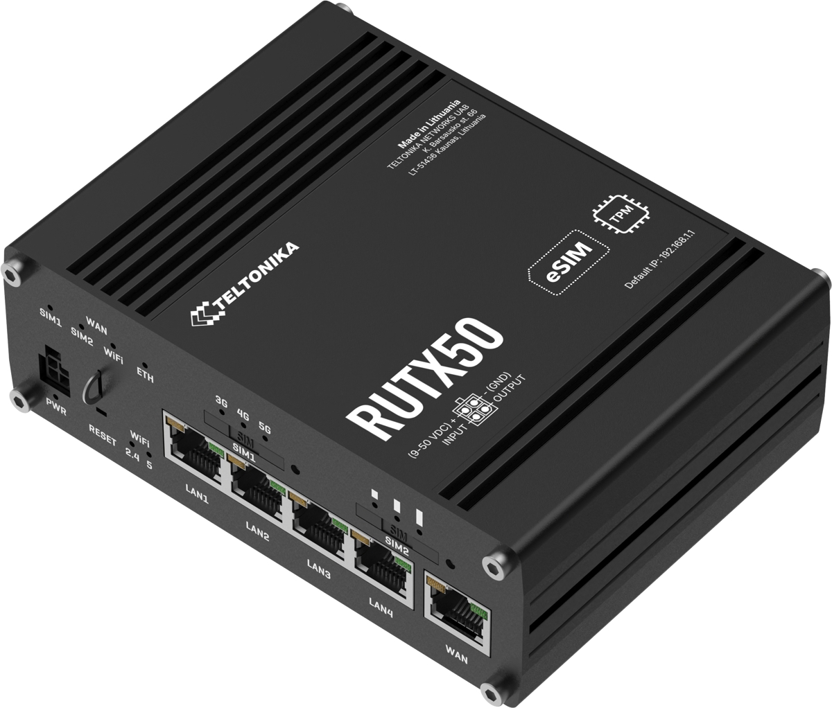 Teltonika RUTX50, Industrial 5G Wi-Fi 5 router