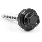 TEX screw with sealing washer, black, 4,8 x 20mm
