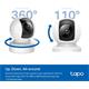 TP-Link Tapo C222 - Pan/Tilt AI Home Security Wi-Fi Camera, 4MP