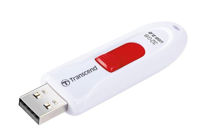 Transcend 32GB JetFlash 590W, USB 2.0 flash disk, bílo/červený | Discomp