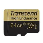 Transcend 64GB microSDXC UHS-I U1 (Class 10) High Endurance MLC průmyslová paměťová karta (s adaptér