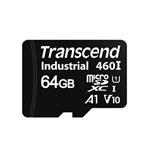 Transcend 64GB microSDXC460I UHS-I U1 V10 A1 3K P/E (3D TLC) průmyslová paměťová karta, 100MB/s R, 8