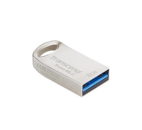 Transcend 8GB JetFlash 740K, USB 3.1 (Gen1) MLC flash disk (SLC Mode), malé rozměry, stříbrný kov, 1
