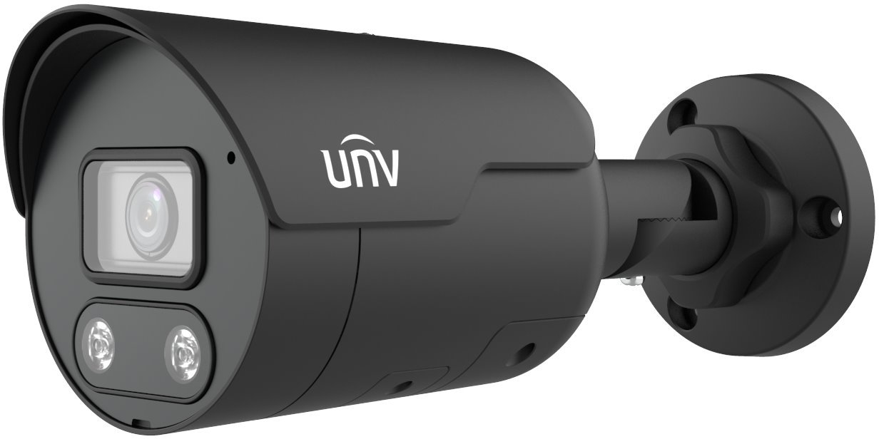 UNV IP bullet camera - IPC2124LE-ADF28KMC-WL-BLACK, 4MP, 2.8mm, IR + LED, Speaker, EasyStar, Black