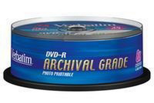 VERBATIM DVD R 25 Pack Archival Grade Printable Photo GOLD Spindle 