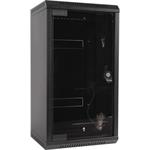 Wall cabinet,10'-10U/19'-5U/360mm, glass door, black