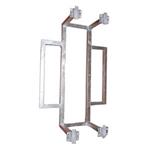 Wall-mount lattice tower mast holder 130cm double with double base, distance from wall 40cm