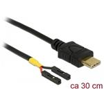 Delock Kabel USB Type-C™ samec > 2 x pin konektor samice oddělení napájení 30 cm