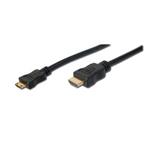 Digitus HDMI 1.3 / 1.2 (C to A) připojovací kabel 2 m, pozl. kontakty, Ultra HD 24p